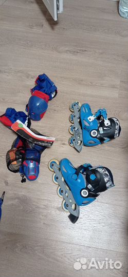 Роликовые коньки детские с защитой