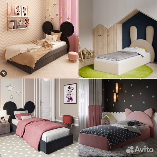 Детская кровать с ушками мики kitty