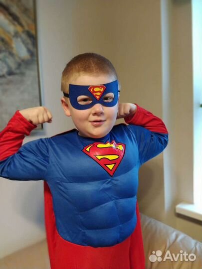 Новый Костюм супермена (размеры от 98 до 150 см)