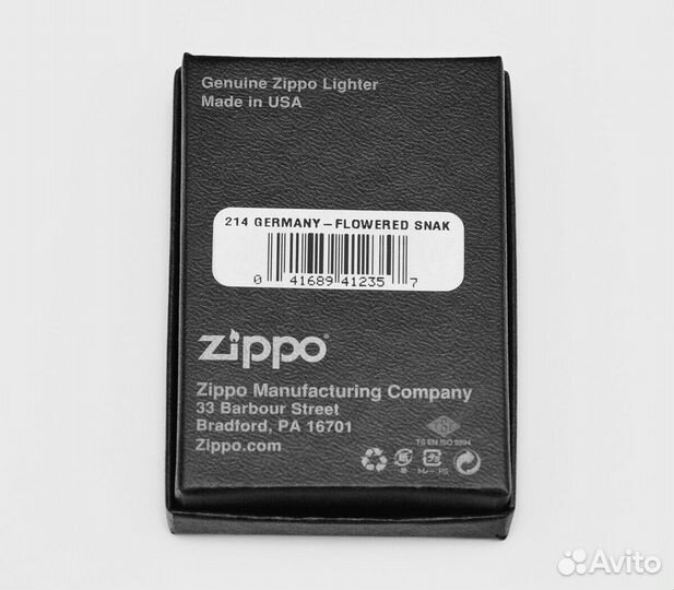 Зажигалка Zippo 214 Flowered Snake Оригинал Новая