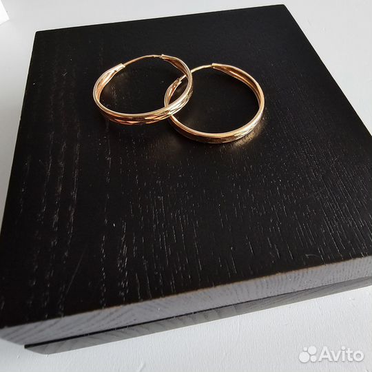 Золотые серьги - кольца 585 пробы