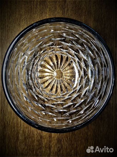Ваза для салатов, фруктов, c ободком Хрусталь СССР