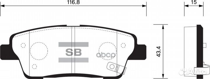 SP1546SNS колодки дисковые задние\ Kia Quoris