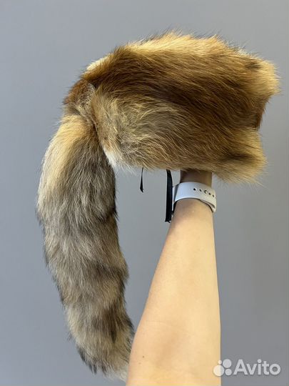 Шапка меховая с хвостом (лиса)
