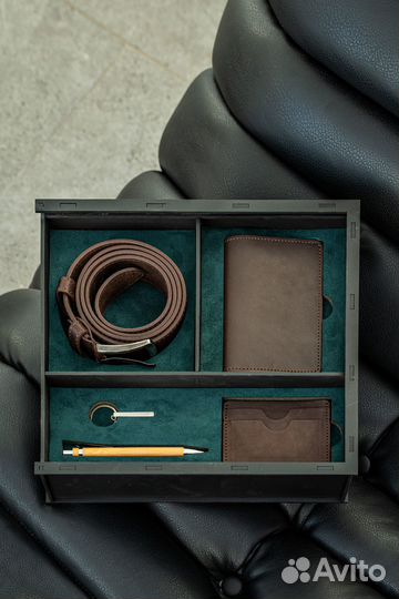 Подарочный набор натуральная кожа/ гравировка