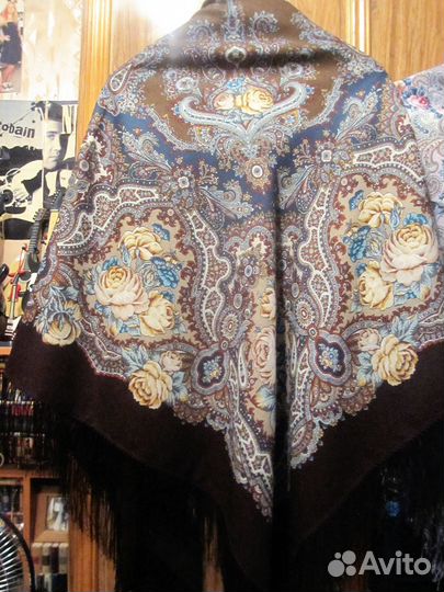 Павловопосадский платок шерсть 146 см