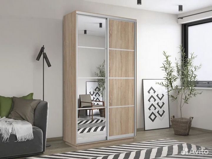 Шкаф-купе «Лоял» 2-х дверный с зеркалом