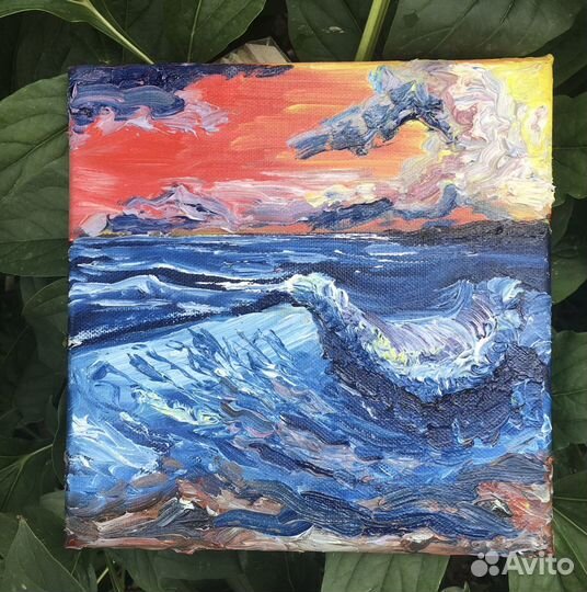 Картина маслом на холсте «Волна»
