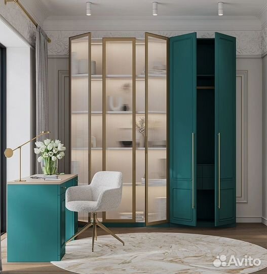 Шкаф распашной зеленый