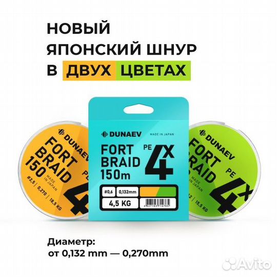 Шнур Dunaev Fortbraid PEx4 150m