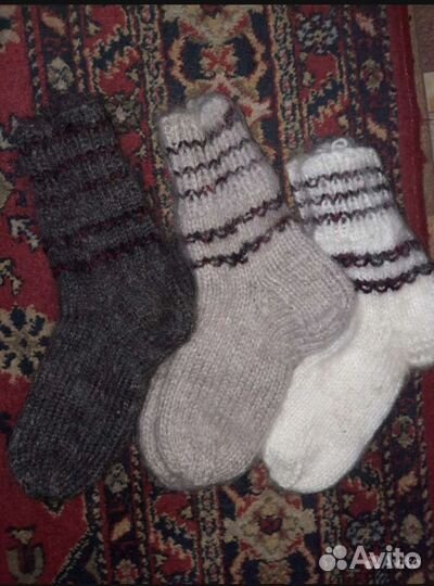 Носки ручной вязки шерстяные