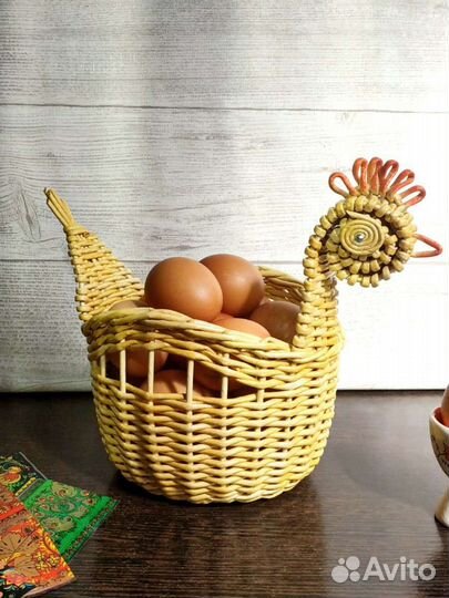 Корзина плетеная курочка