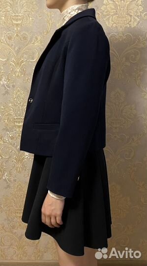 Школьный пиджак для девочек, 152, темно-синий