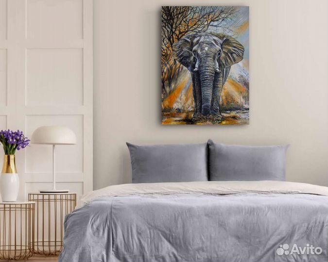 Картина Слон интерьерная картина Африка