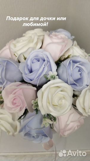 Мыльные букеты в шляпной коробке