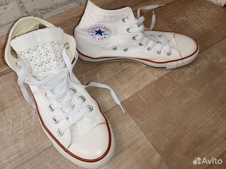 Кеды converse белые высокие