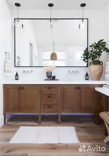 Зеркало в черной алюминиевой раме 60*80см