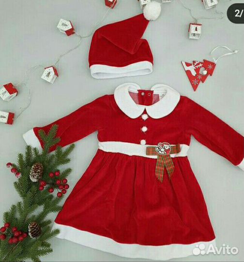 Новогодний костюм на девочку Санта