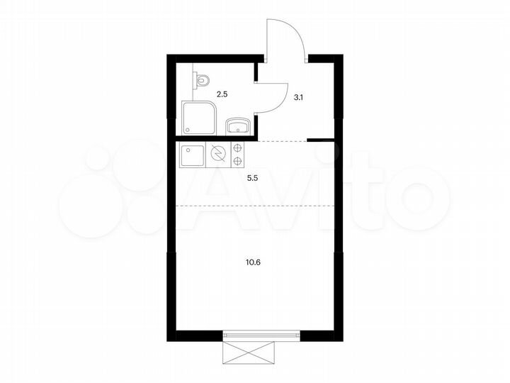 Квартира-студия, 21,7 м², 17/25 эт.