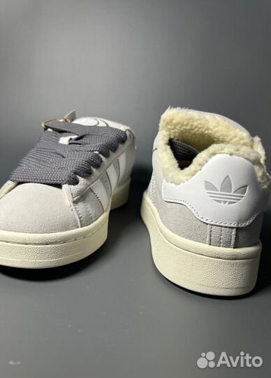 Кроссовки Adidas Campus Grey с мехом