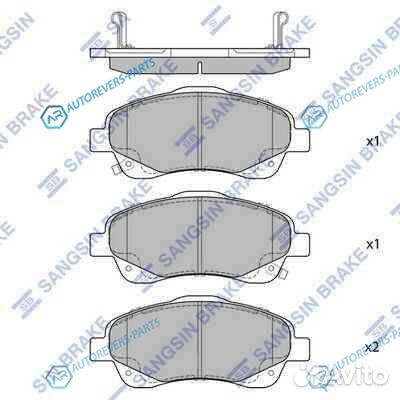 SP1576 колодки дисковые передние Toyota Avensis 1