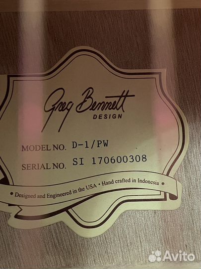 Гитара акустическая Greg Bennett D1/PW