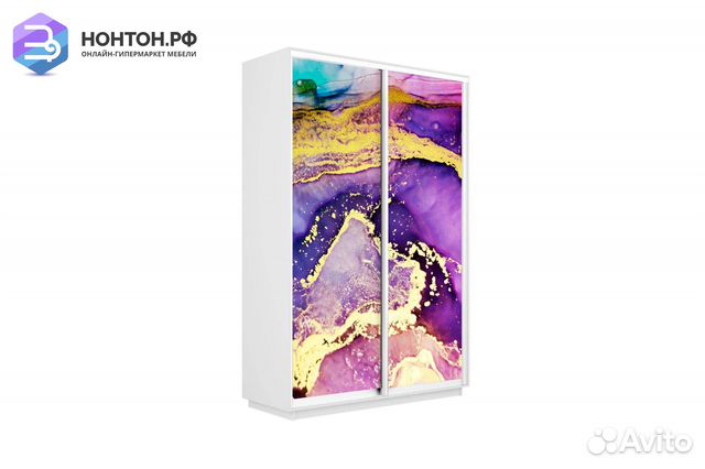 Шкаф-купе 2-х дверный Нонтон фото №1018 / белый сн