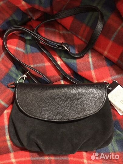 Сумочка из натуральной кожи и замши
