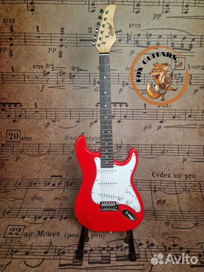 Электрогитара красная Стратокастер + чехол