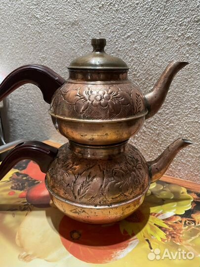 Чайный медный набор турка