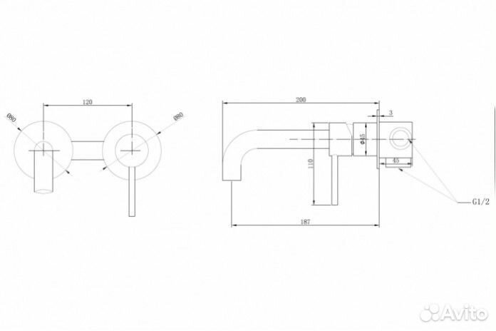 Смеситель для раковины Abber Wasser Kreis AF8112B