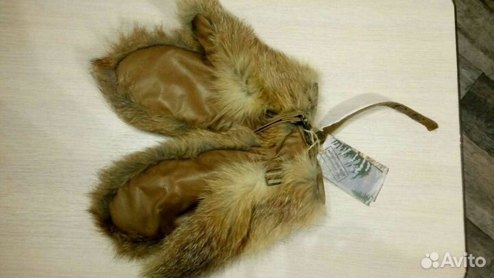Варежки из натур меха лиса