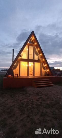 Каркасный дом под ключ. A-Frame.Barn house.бригада