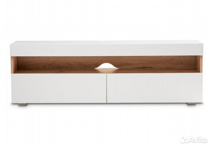 Тв-тумбы Альба дуб золотой (craft) - белый премиум