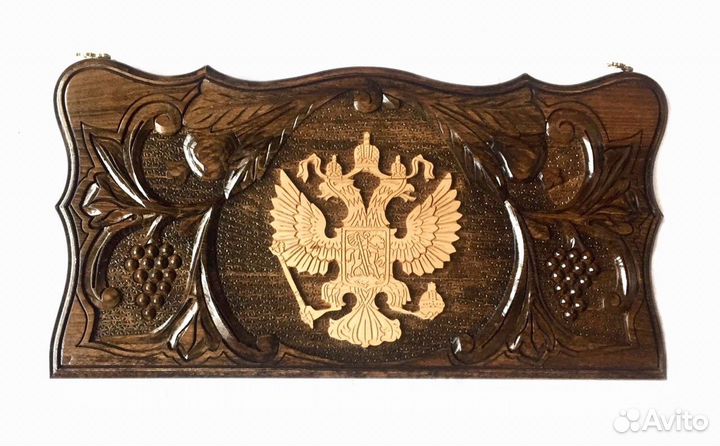 Нарды резные ручной работы «Герб рф»