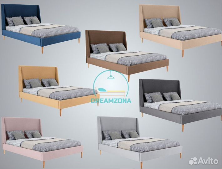 Кровать двуспальная Кари с мягким изголовьем