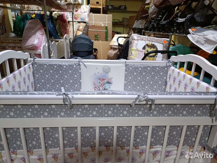 Комплект в детскую кроватку до 3 лет 6 предметов