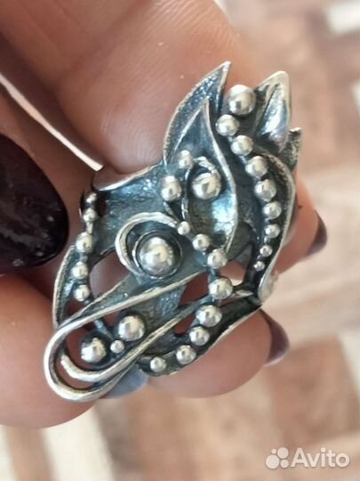 Серебряное винтажное кольцо