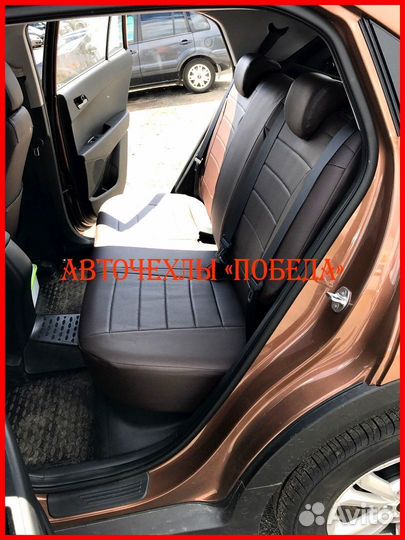 Чехлы Hyundai Creta из экокожи шоколадные Классика