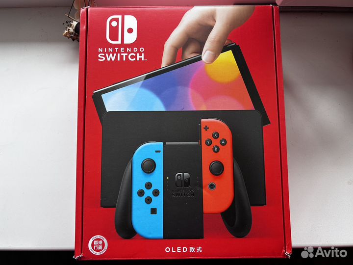 Nintendo Switch oled 64 гб + карта памяти + чехол