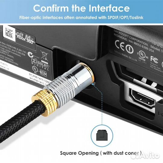 Цифровой оптический аудио кабель 3 метра