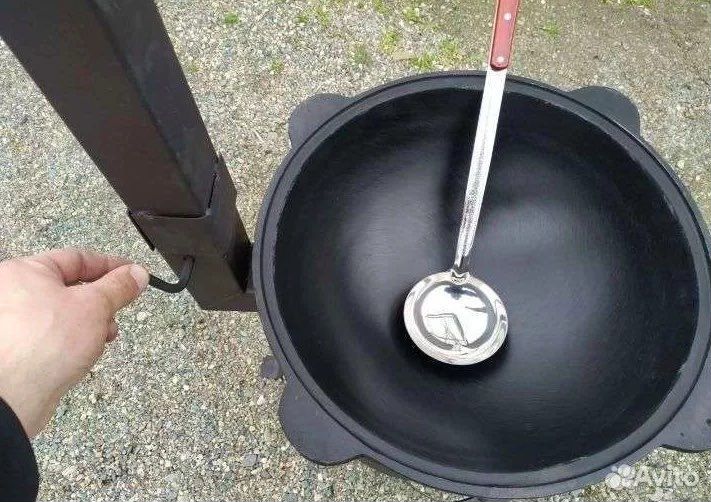 Казан чугунный 12 литров + печь + половник