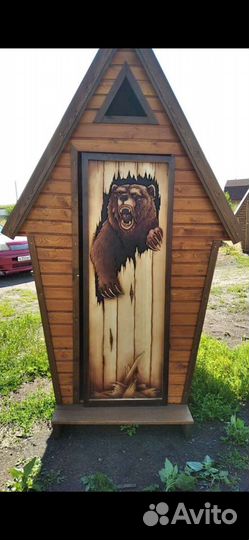 Дверь на туалет резьба