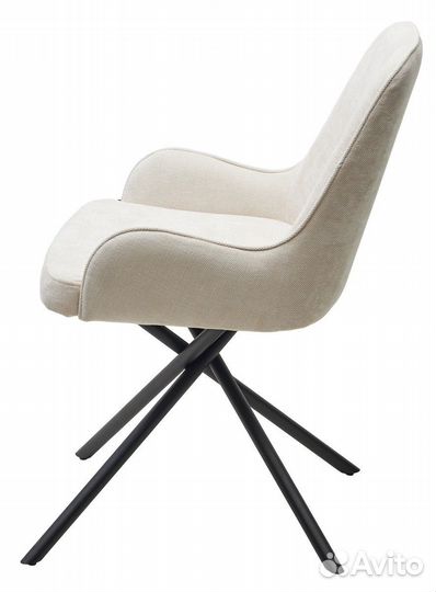 Стул Dolce шенилл молочный, поворотно-возвратный механизм 180 градусов