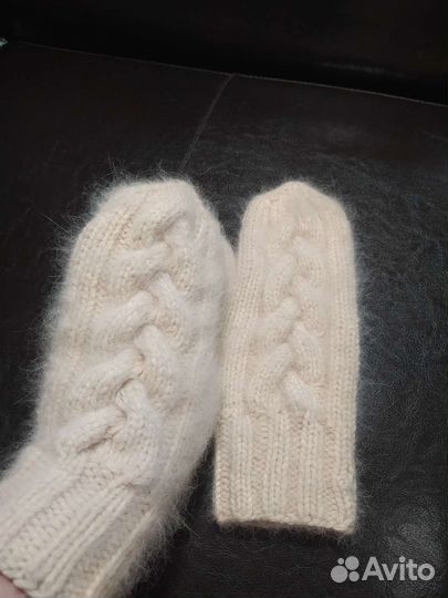 Варежки из пуха норки