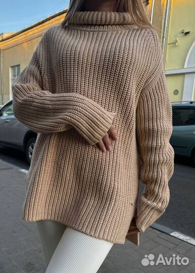Свитер женский теплый с горлом 42-48