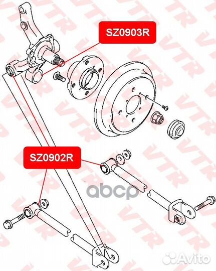 Сайлентблок заднего поперечного рычага SZ0902R VTR