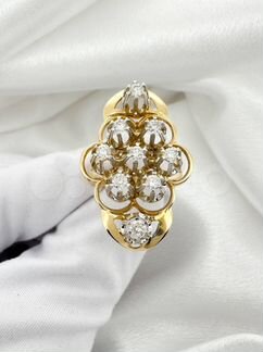 Золотое кольцо СССР с бриллиантами 585 / 3.44 гр