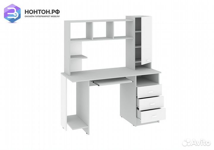 Стол компьютерный кс-003 серый / белый