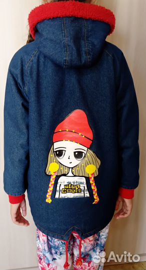 Парка джинсовая для девочки р-р 135-145
